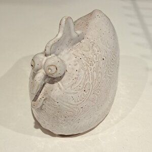 Handmade ceramic pottery funny faced chicken